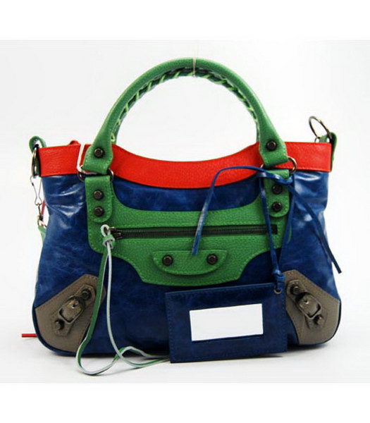 Balenciaga First Bag colorato in blu scuro in pelle